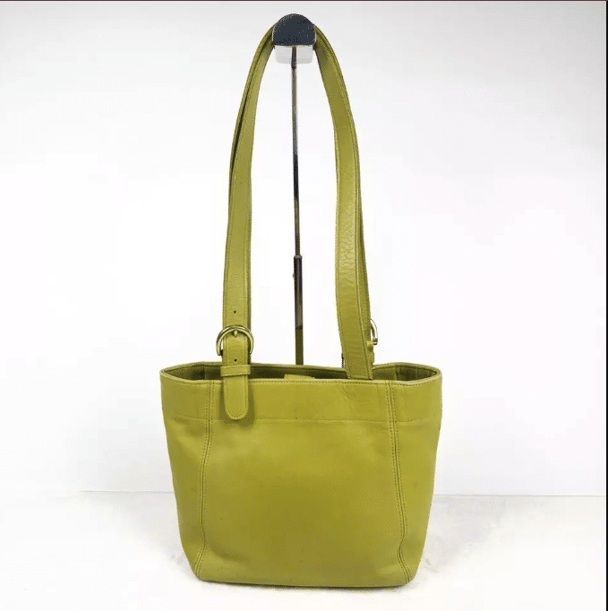 small green tote bag.